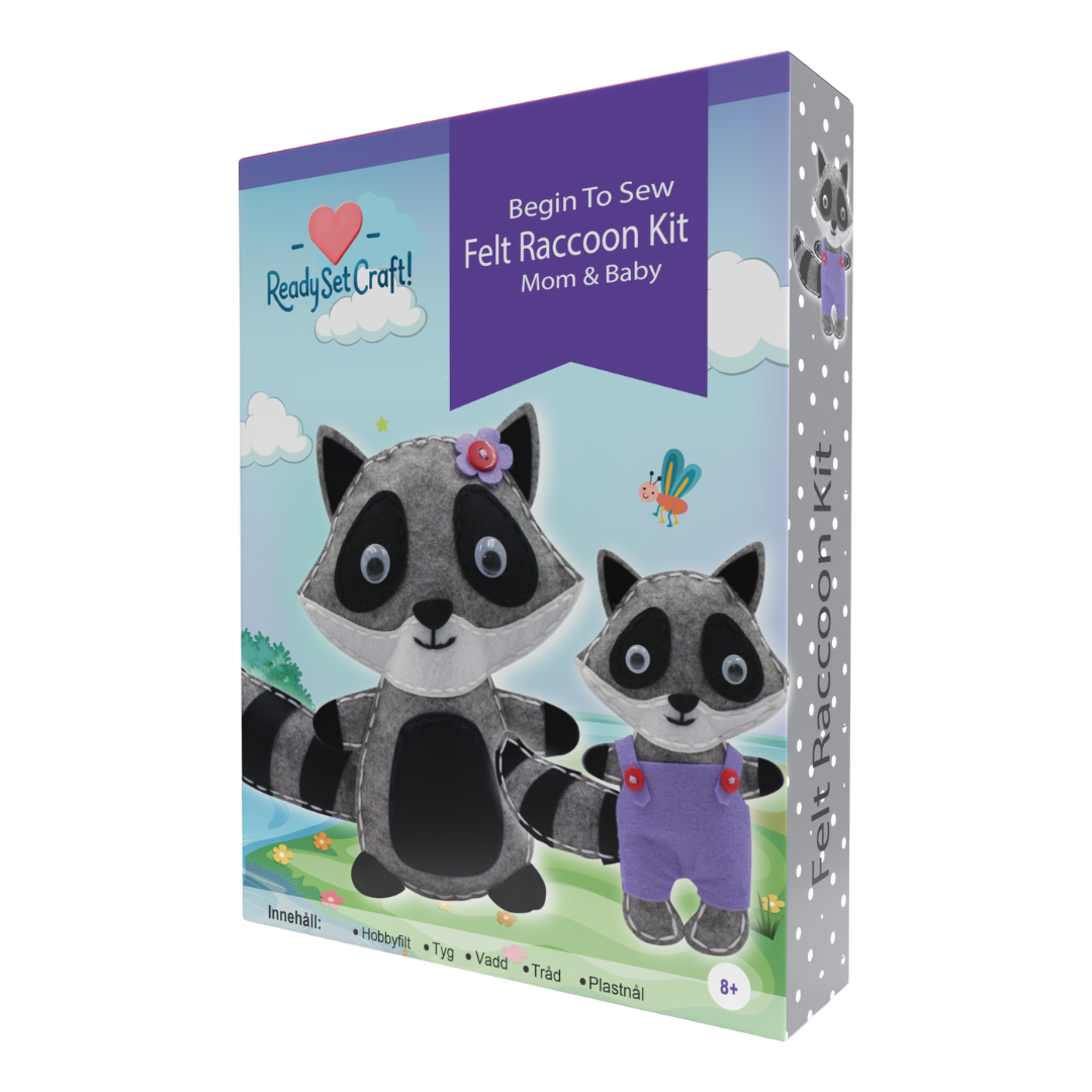 Felt Raccoon Kit - Mom & Baby