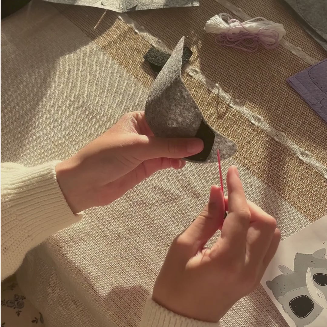 Felt Raccoon Kit - Mom & Baby